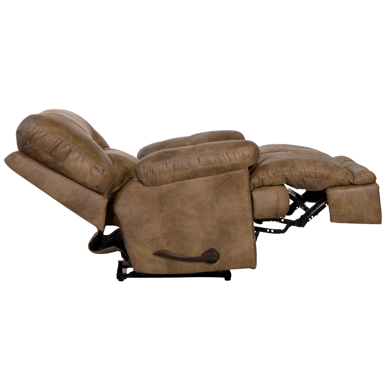 Catnapper Voyager Lay Flat Recliner in Brandy Brown Polyester Fabric