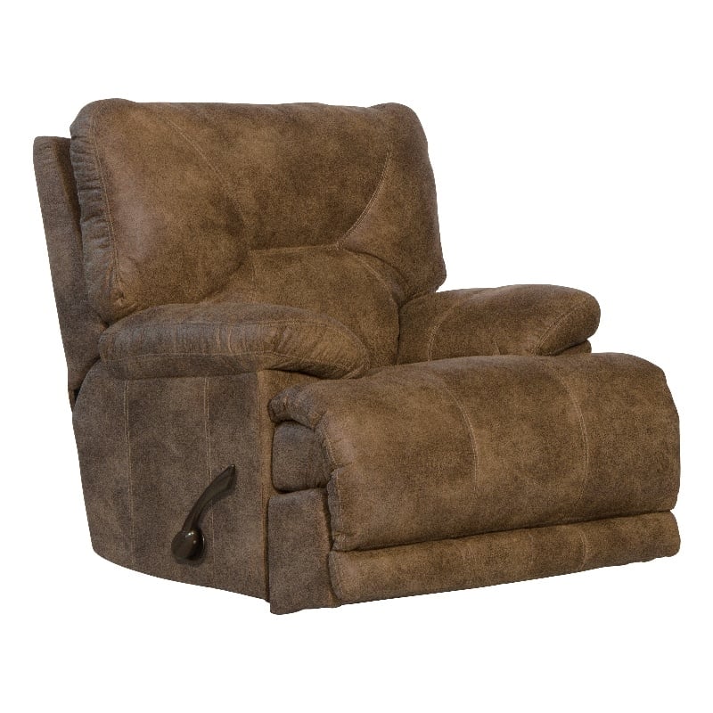 Catnapper Voyager Lay Flat Recliner In Brandy Brown Polyester Fabric Bushfurniturecollection Com