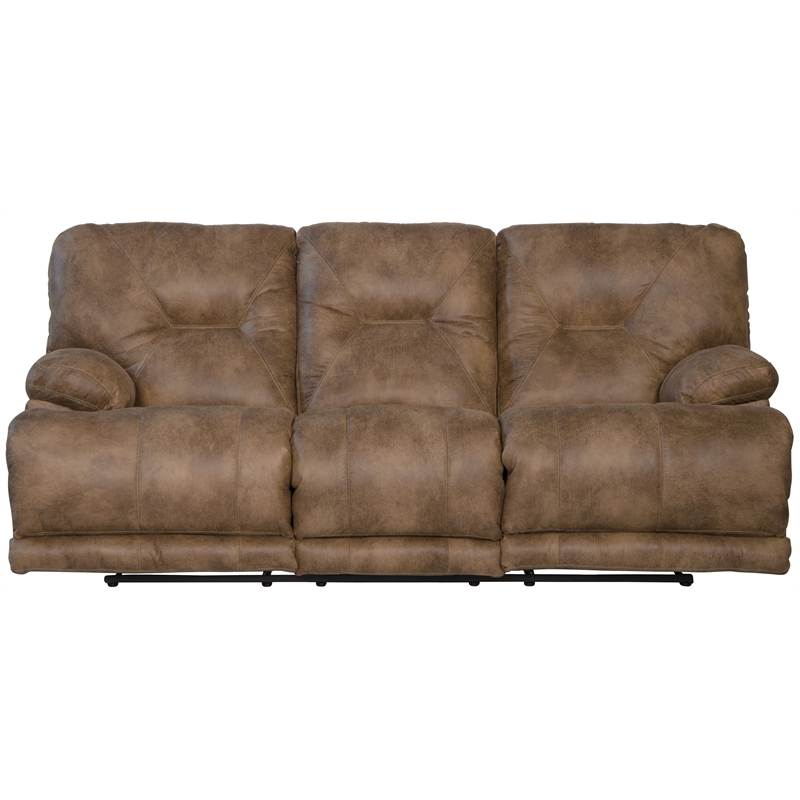 Catnapper Voyager Power Lay Flat Reclining Sofa In Brandy Brown Fabric Bushfurniturecollection Com