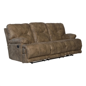 catnapper voyager power lay flat reclining sofa in brandy brown fabric