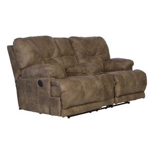 catnapper voyager power lay flat reclining loveseat in brandy brown fabric