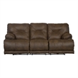Catnapper Voyager Power Lay Flat Reclining Sofa in Elk Brown Polyester Fabric
