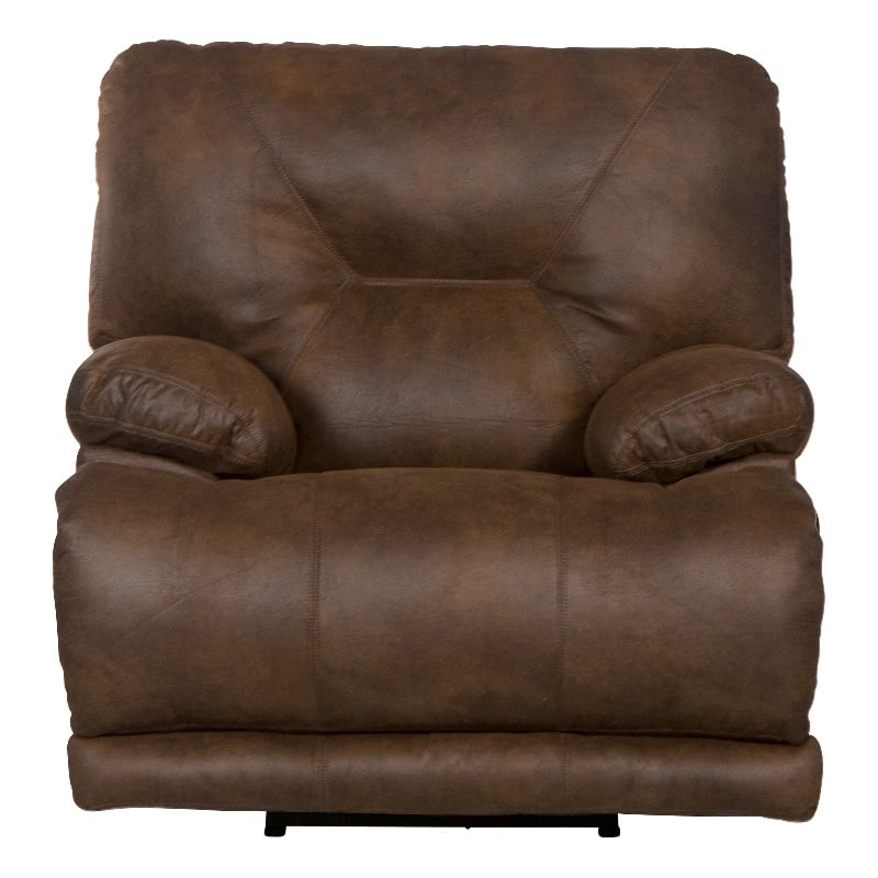 Catnapper Voyager Power Lay Flat Recliner In Elk Brown Polyester Fabric