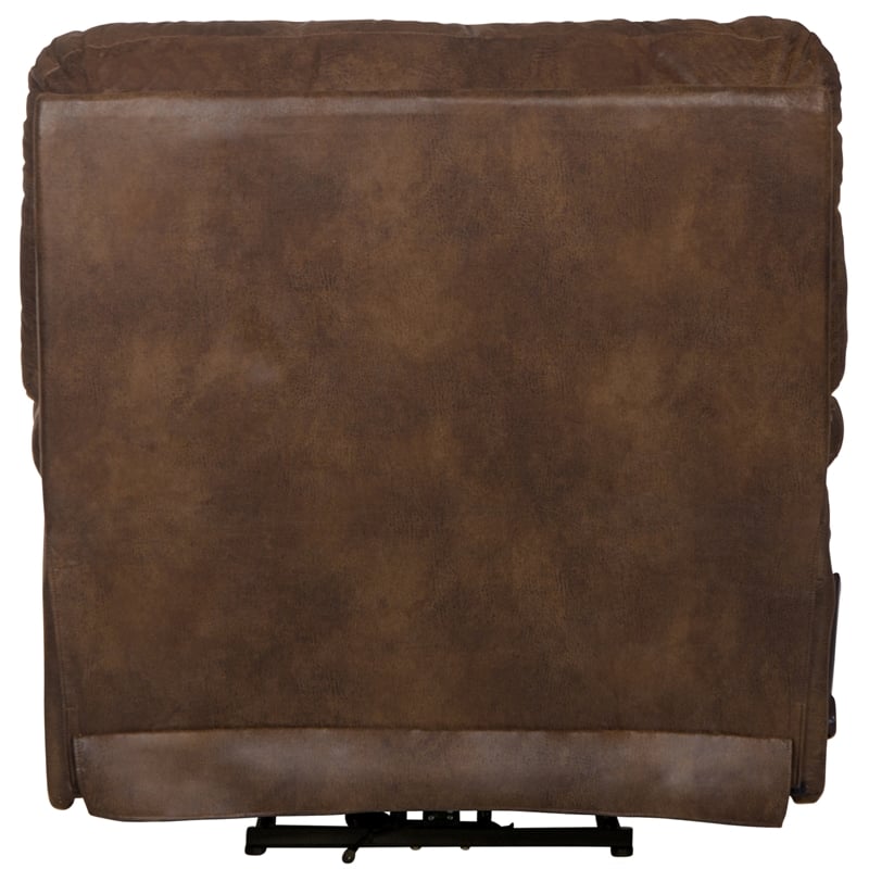 Catnapper Voyager Power Lay Flat Recliner in Elk Brown Polyester Fabric