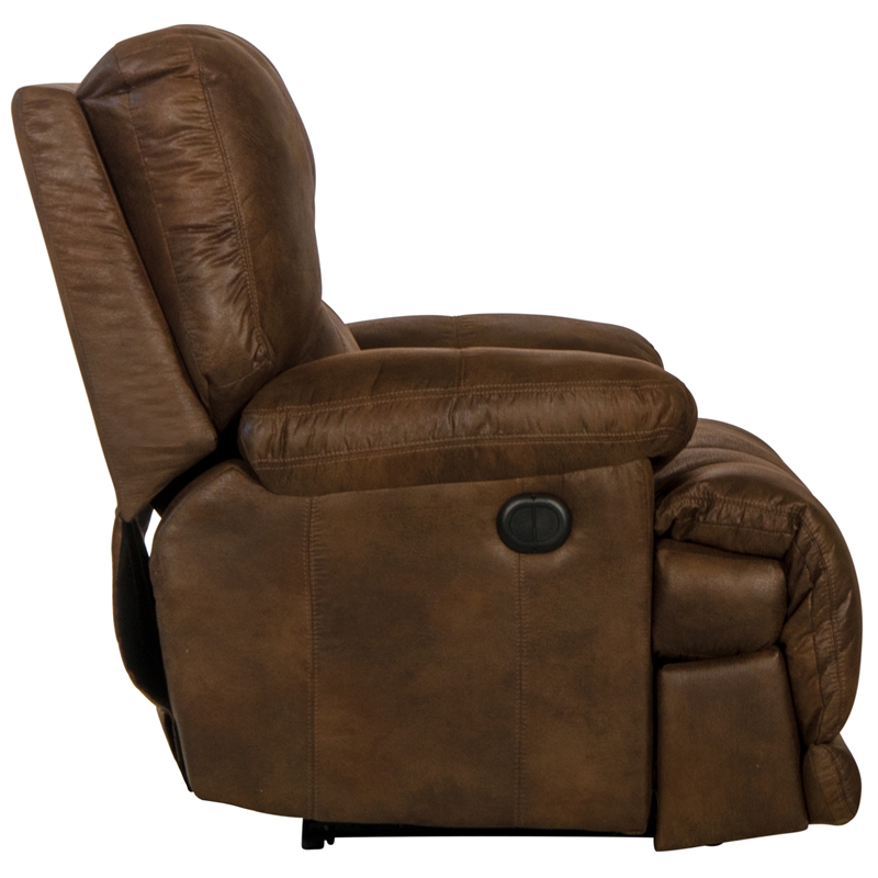 Catnapper Voyager Power Lay Flat Recliner in Elk Brown Polyester Fabric