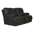 Catnapper Voyager Lay Flat Reclining Loveseat in Slate Gray Polyester Fabric