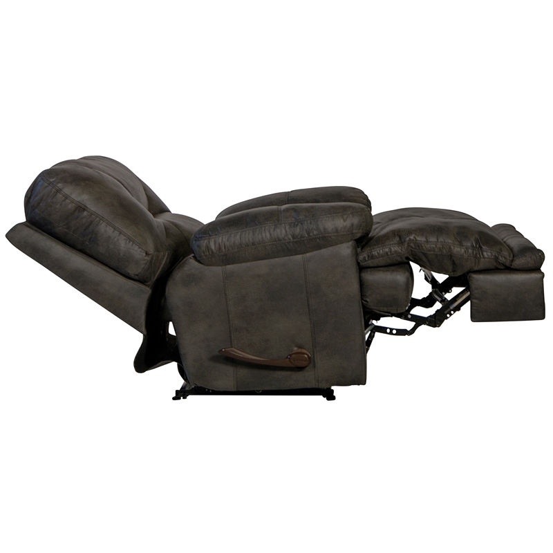 Catnapper Voyager Lay Flat Recliner in Slate Gray Polyester Fabric