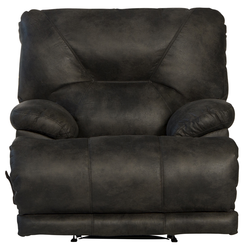 Catnapper Voyager Lay Flat Recliner in Slate Gray Polyester Fabric