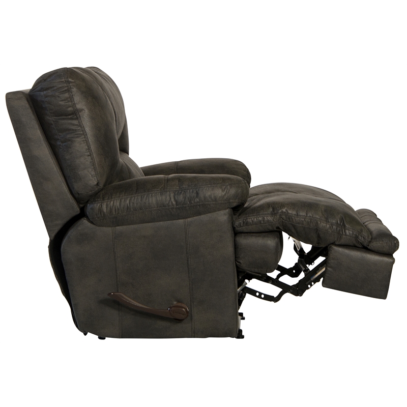 Catnapper Voyager Lay Flat Recliner in Slate Gray Polyester Fabric
