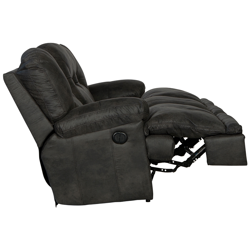 Catnapper Voyager Power Lay Flat Reclining Sofa in Slate Gray Polyester Fabric