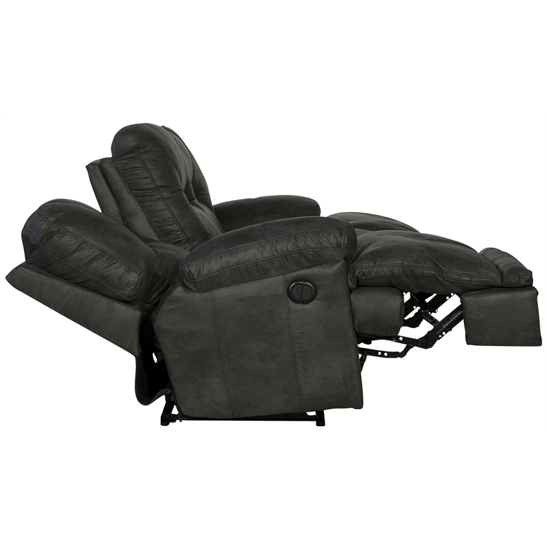 Catnapper Voyager Power Lay Flat Reclining Sofa in Slate Gray Polyester Fabric