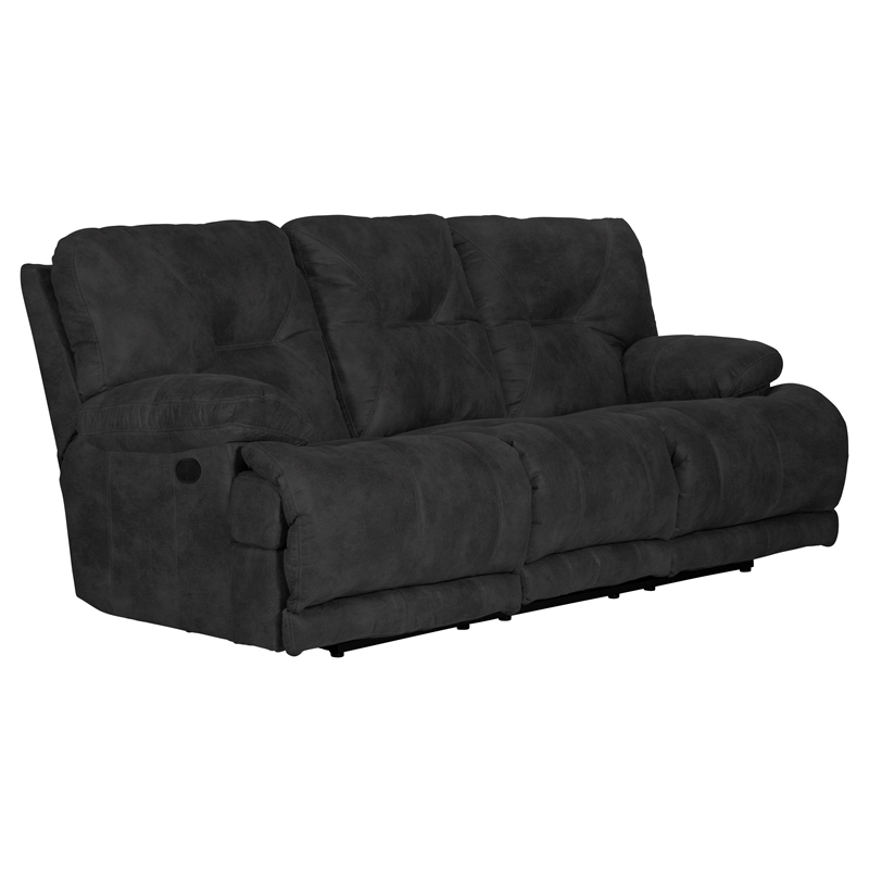 Catnapper Voyager Power Lay Flat Recliner in Slate Gray Polyester