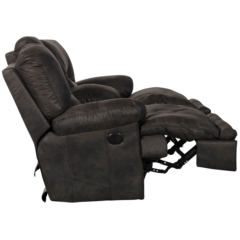Catnapper Voyager Power Lay Flat Reclining Loveseat Slate Gray Polyester Fabric