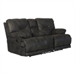 Catnapper Voyager Power Lay Flat Reclining Loveseat Slate Gray Polyester Fabric