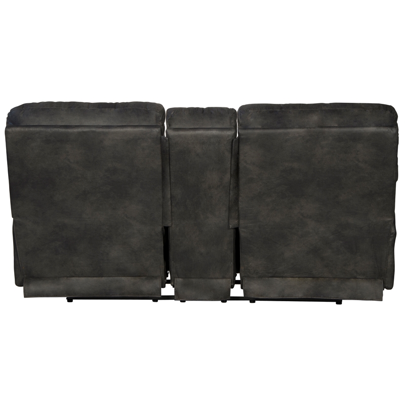 Catnapper Voyager Power Lay Flat Reclining Loveseat Slate Gray Polyester Fabric