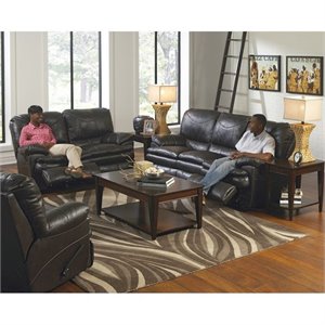 Catnapper Perez 3 Piece Power Reclining Leather Sofa Set in Steel