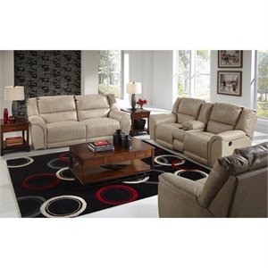 Catnapper Carmine Lay Flat 3 Piece Power Reclining Leather Sofa Set