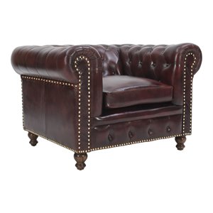 alma artte chesterfield top grain leather armchair