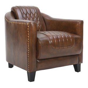 alma artte tomcat top grain leather armchair in marabou dark brown