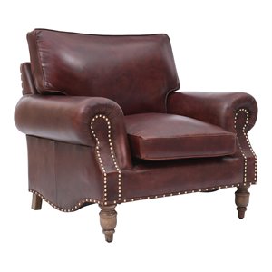 alma artte royal delight top grain leather armchair in eminence mocha brown