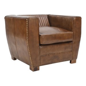 alma artte chelsey mannor top grain leather armchair in cameroon cocoa