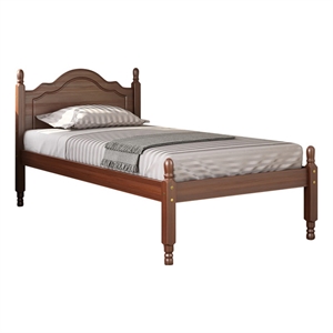 palace imports reston wood twin bed with 12 slats in mocha brown