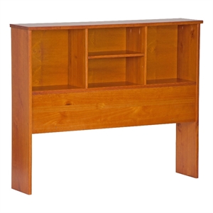 palace imports kansas wood twin bookcase headboard in honey pine brown
