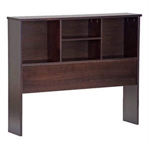 palace imports kansas wood twin bookcase headboard in java brown