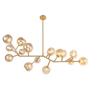 contempolights waverly 17-light metal & glass sputnik chandelier