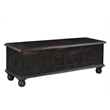 Taran Designs Bailey Carved Solid Wood Storage Ottoman in Black