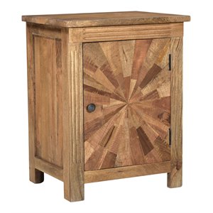 taran designs carla right starburst farmhouse wood nightstand in brown