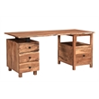 Taran Designs Harper 4-drawer Live Edge Solid Wood Desk in Brown/Black
