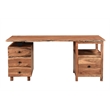 Taran Designs Harper 4-drawer Live Edge Solid Wood Desk in Brown/Black