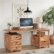Taran Designs Harper 4-drawer Live Edge Solid Wood Desk in Brown/Black