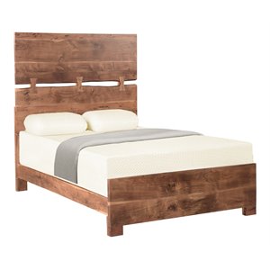 Taran Designs Harper Live Edge Solid Wood Queen Panel Bed in Brown