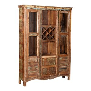 taran designs hayden shutter coastal recycled wood storage cabinet in brown