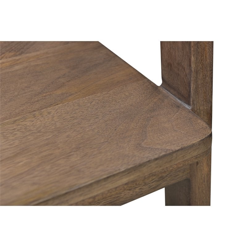 Taran Designs Maria Solid Wood Arm Chair in Dark Brown (Set of 1)