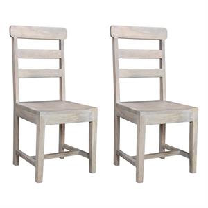 taran designs brooke solid wood dining chairs (set of 2) in white