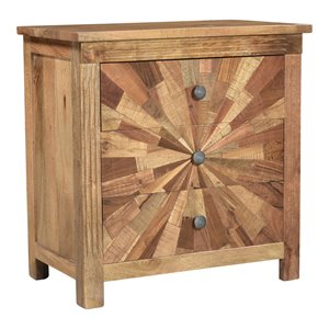 taran designs carla starburst 3-drawer farmhouse wood nightstand in brown