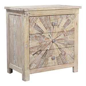 taran designs carla starburst 3-drawer farmhouse wood nightstand in natural