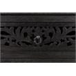 Taran Designs Monte Floral Carved Solid Wood 3-Drawers Nightstand in Black