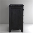 Taran Designs Monte Floral Carved Solid Wood 3-Drawers Nightstand in Black