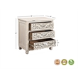 Taran Designs Monte Floral Carved Solid Wood 3-Drawers Nightstand in White