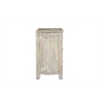 Taran Designs Monte Floral Carved Solid Wood 3-Drawers Nightstand in Gray