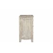 Taran Designs Monte Floral Carved Solid Wood 3-Drawers Nightstand in Gray