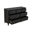 Taran Designs Monte 7-drawer Floral Carved Solid Wood Dresser in Black