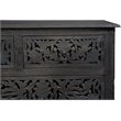 Taran Designs Monte 7-drawer Floral Carved Solid Wood Dresser in Black