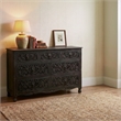 Taran Designs Monte 7-drawer Floral Carved Solid Wood Dresser in Black