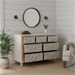 Taran Designs Monte 7-drawer Floral Carved Solid Wood Dresser in White