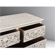 Taran Designs Monte 7-drawer Floral Carved Solid Wood Dresser in White